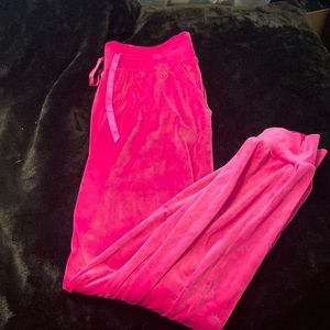 Never Worn Victoria’s Secret Velour Jogger Hot Pink M